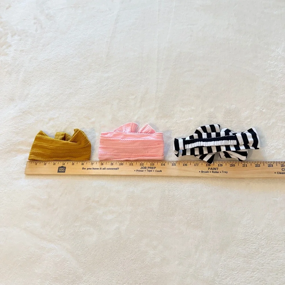 Hair Bow Headband Lot Kids OS Multicolored Textured Floral 17pc